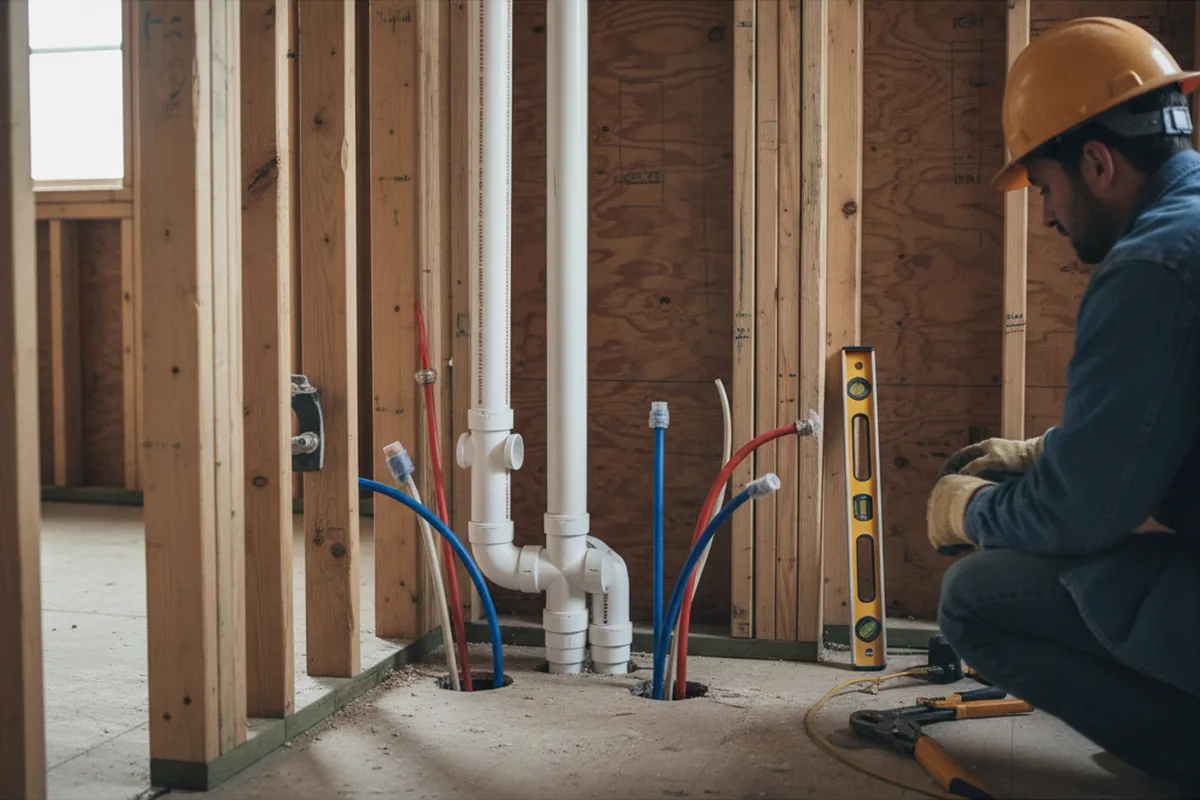 Drain and supply rough-in during Drain Cleaning in Ishpeming